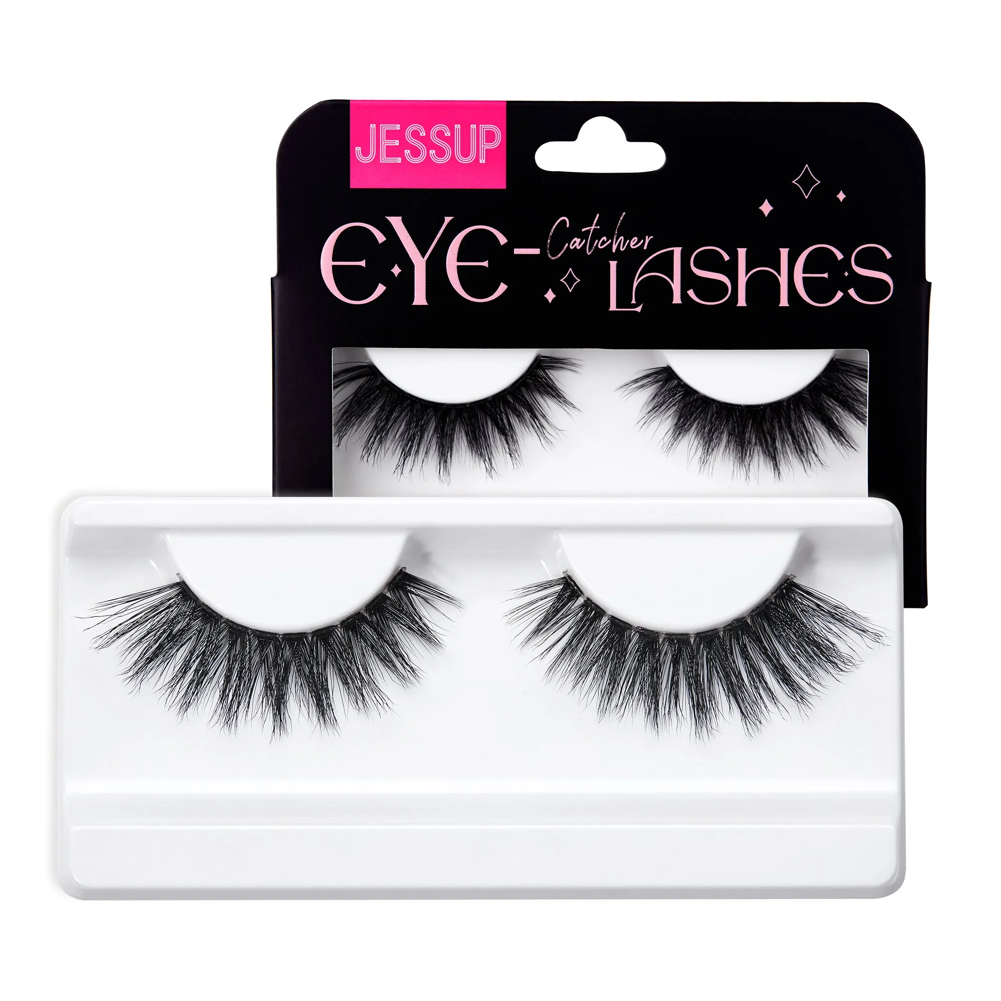 Jessup False Eyelashes Natural Look Fake Eyelashes 1 Pairs Pack Wispy Lashes Faux Mink Eyelashes 3D Short Fluffy Reusable False Lashes