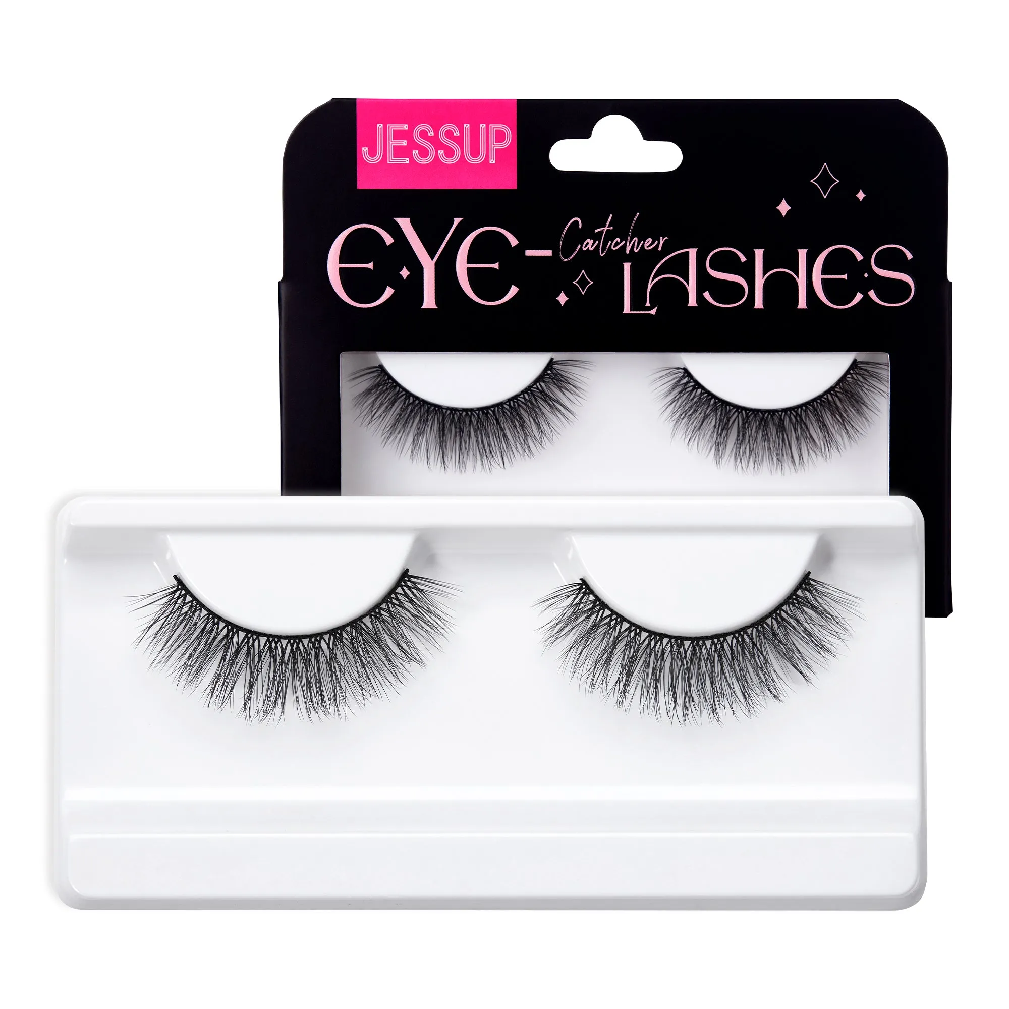 Jessup False Eyelashes Natural Look Fake Eyelashes 1 Pairs Pack Wispy Lashes Faux Mink Eyelashes 3D Short Fluffy Reusable False Lashes