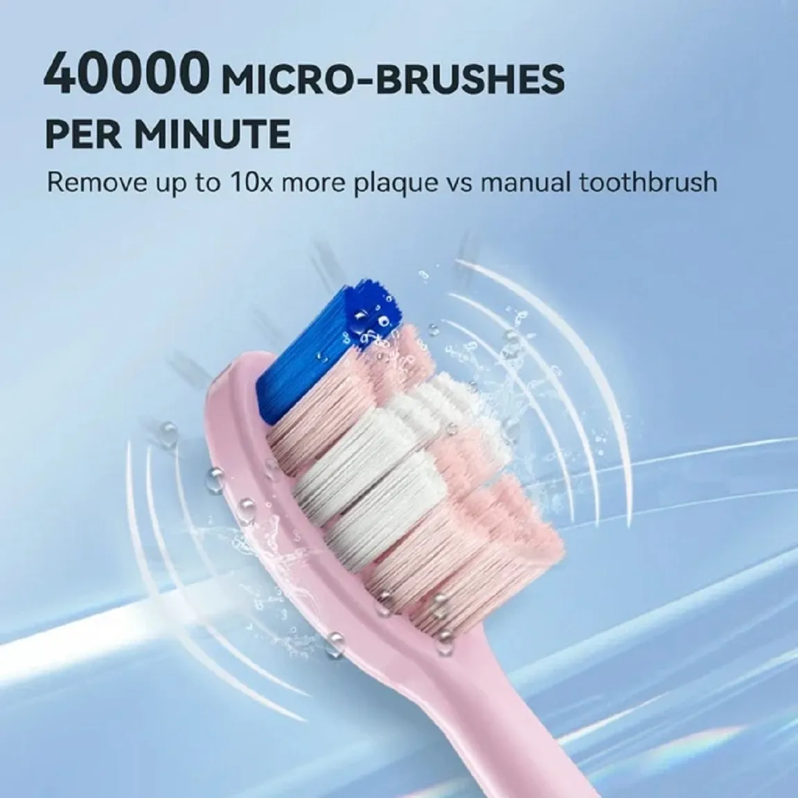 JTF Jtf-P200-Pink Sonic Electric Toothbrush For Adults With 5 Modes & 6 Brush Heads - Pink