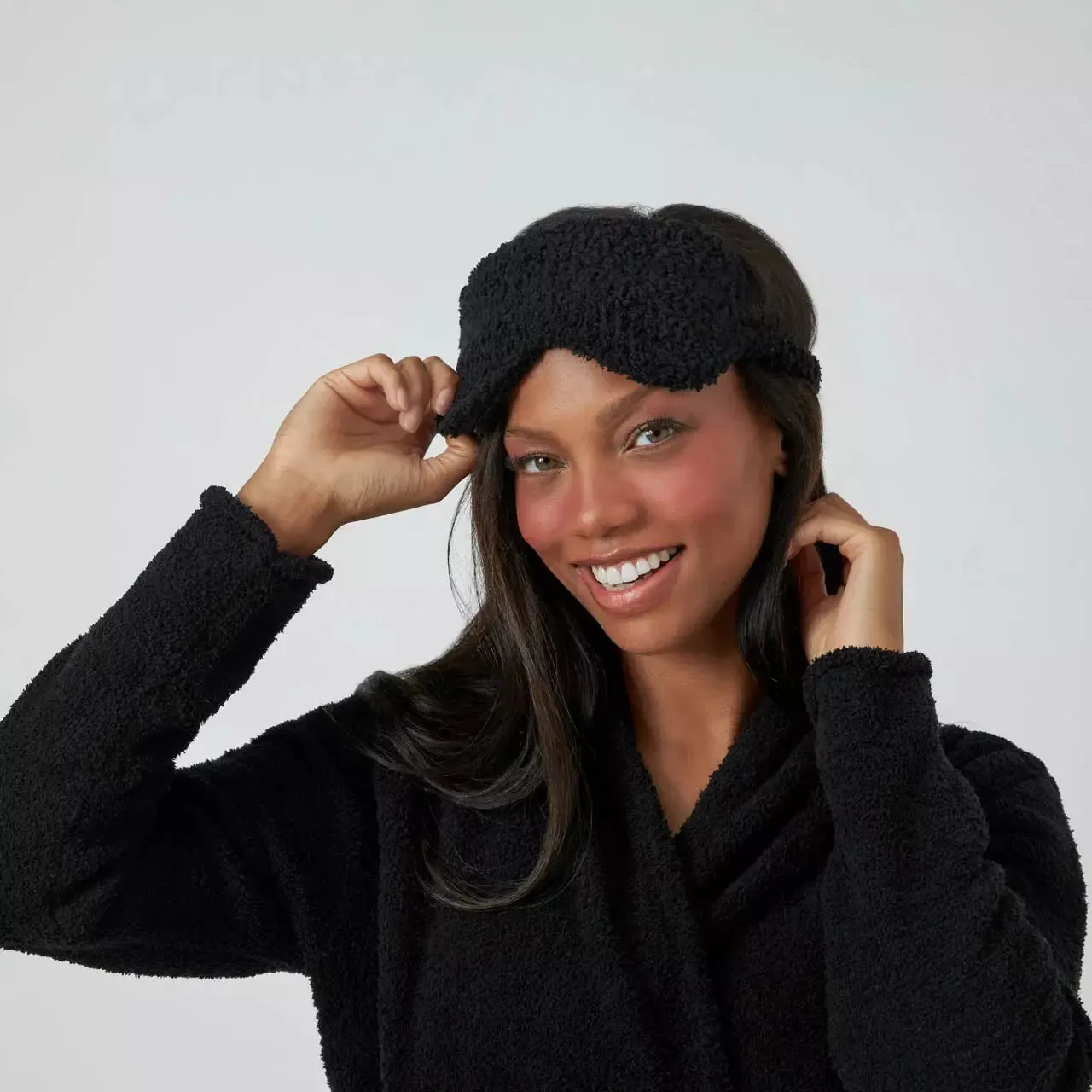 Kashwere Ultra Soft Black Plush Sleep Eye Mask