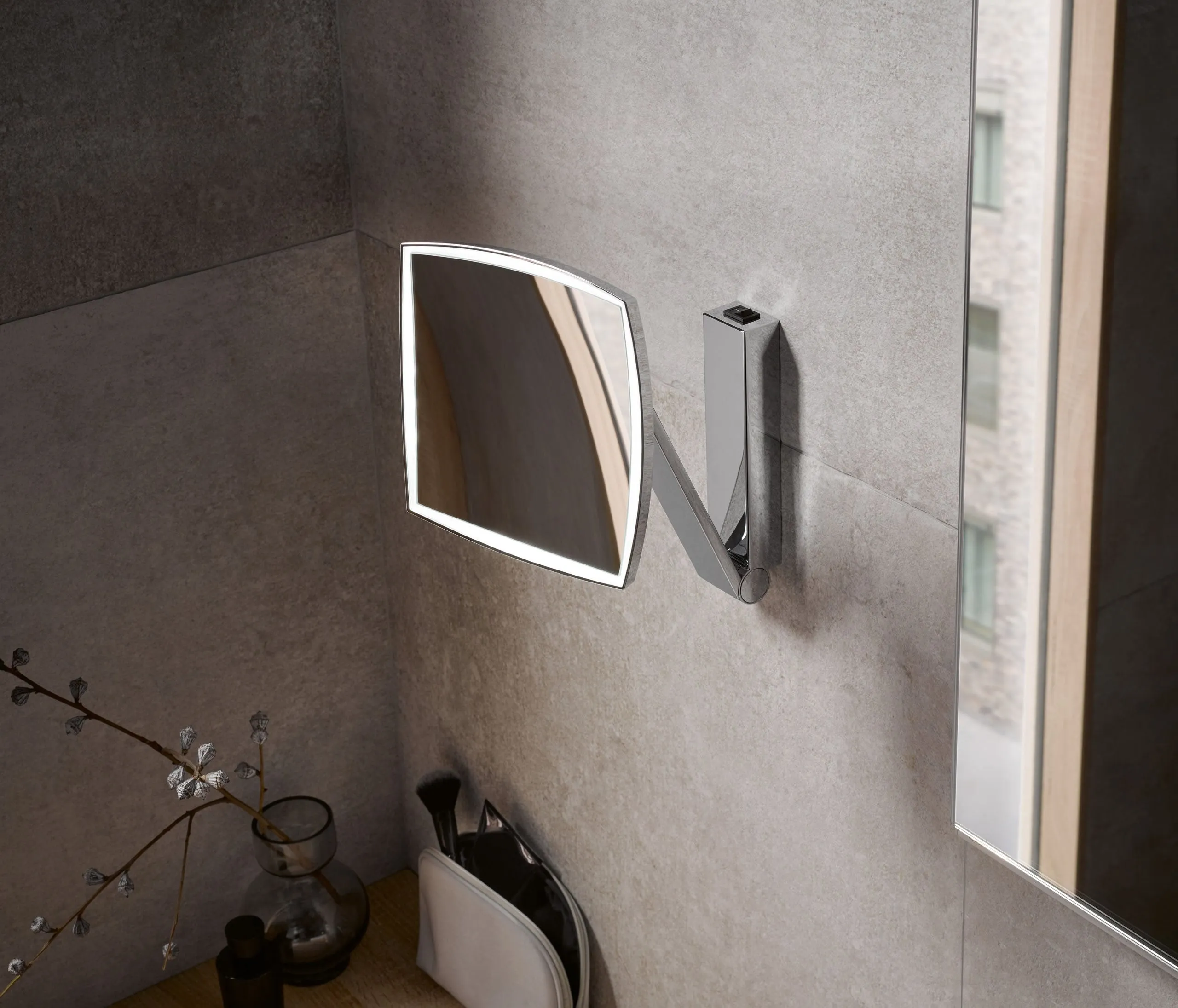 KEUCO 5x Hardwired Square 6,500k (Whie Daylight) LED Cosmetic Mirror - 4 Finishes