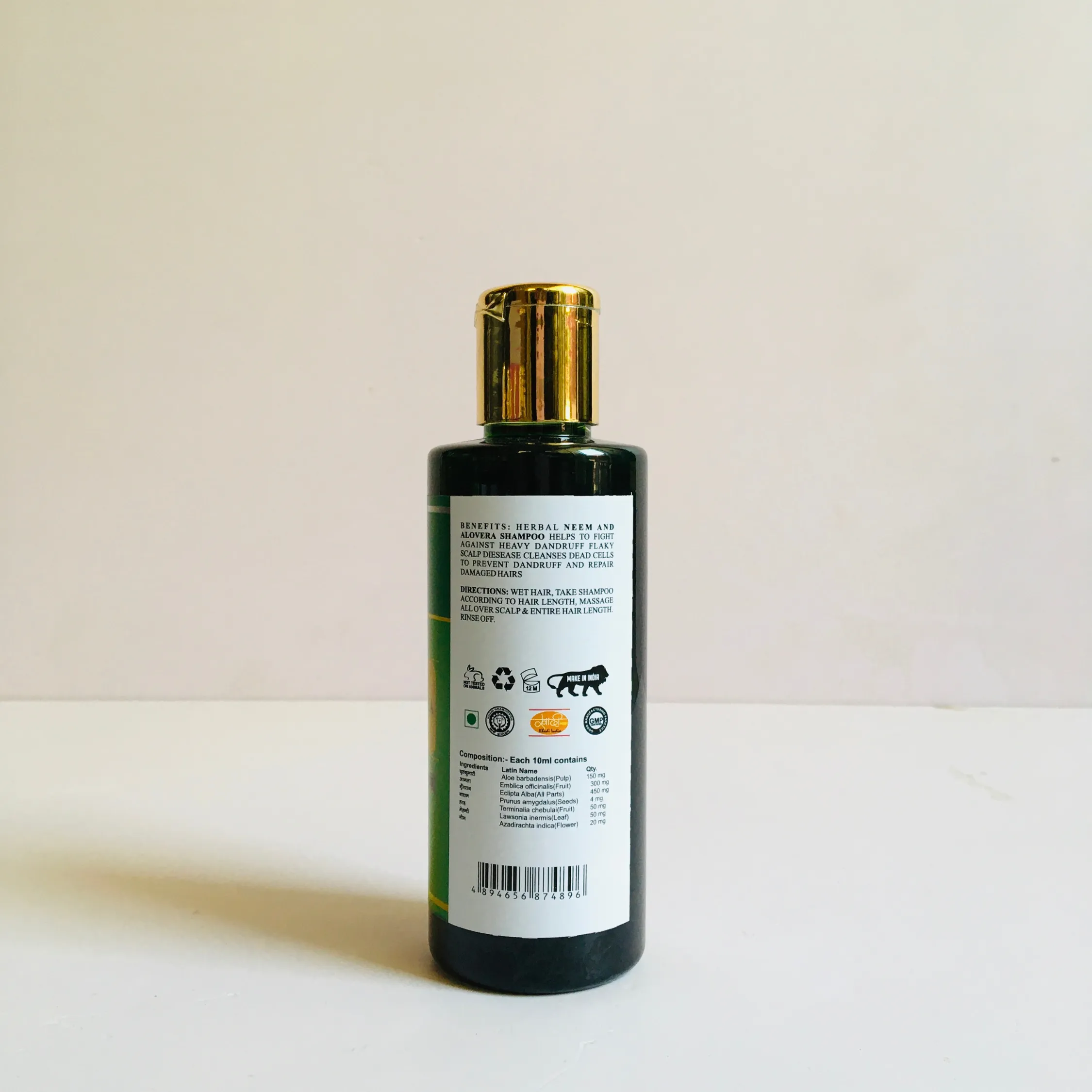 Khadi Meribana Herbal Pack Of 2 Neem & Aloe Vera Nourishing Shampoo For Hydrating & Gentle Cleaning 210 ml