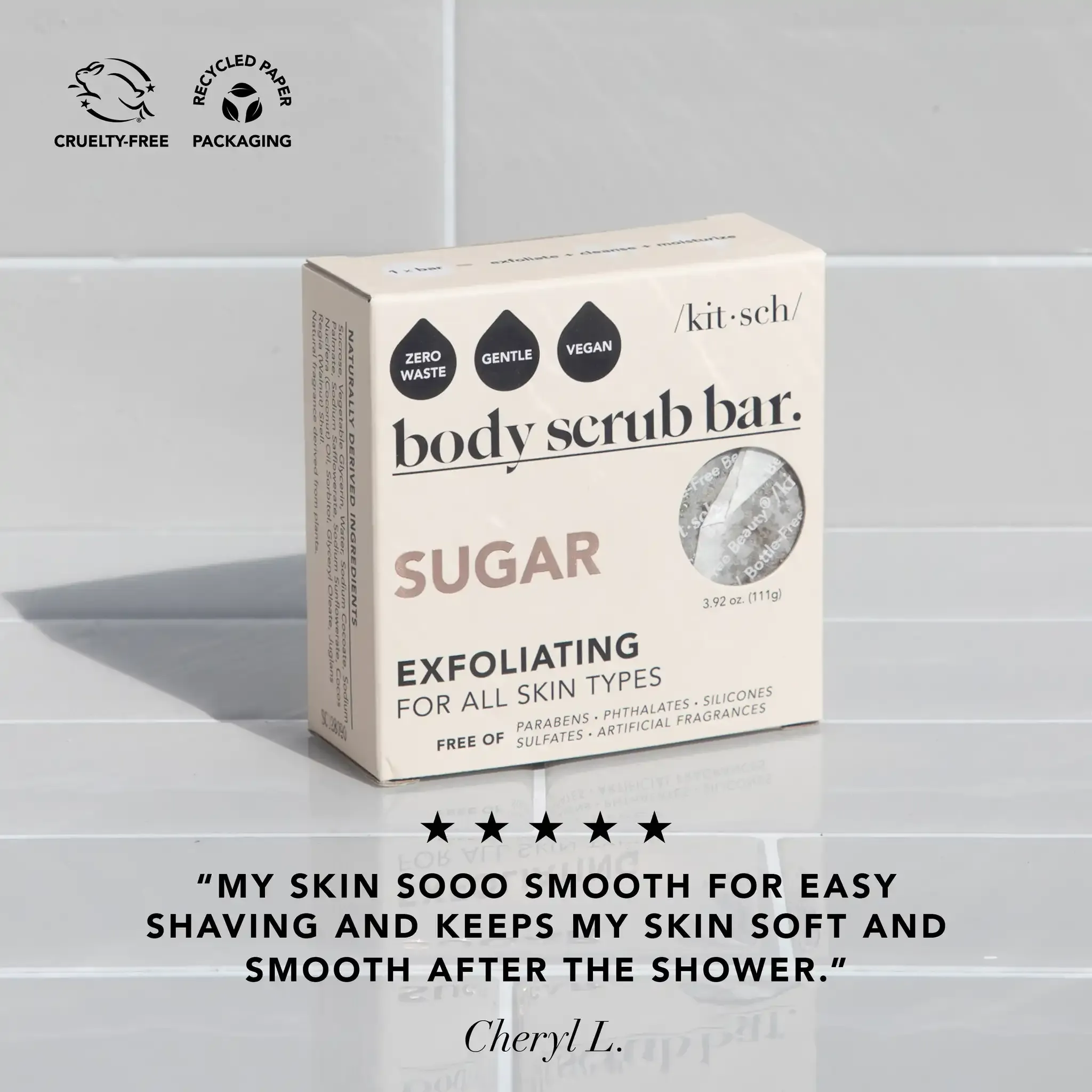 Kitsch Sugar Exfoliating Body Scrub Bar 4oz