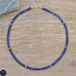 Lapis Lazuli 2x4mm Necklace, Adjustable Minimalist Gemstone Dainty Necklace, Ethnic, Yoga, Unisex gift, Birthday gift, harmony, no alloy