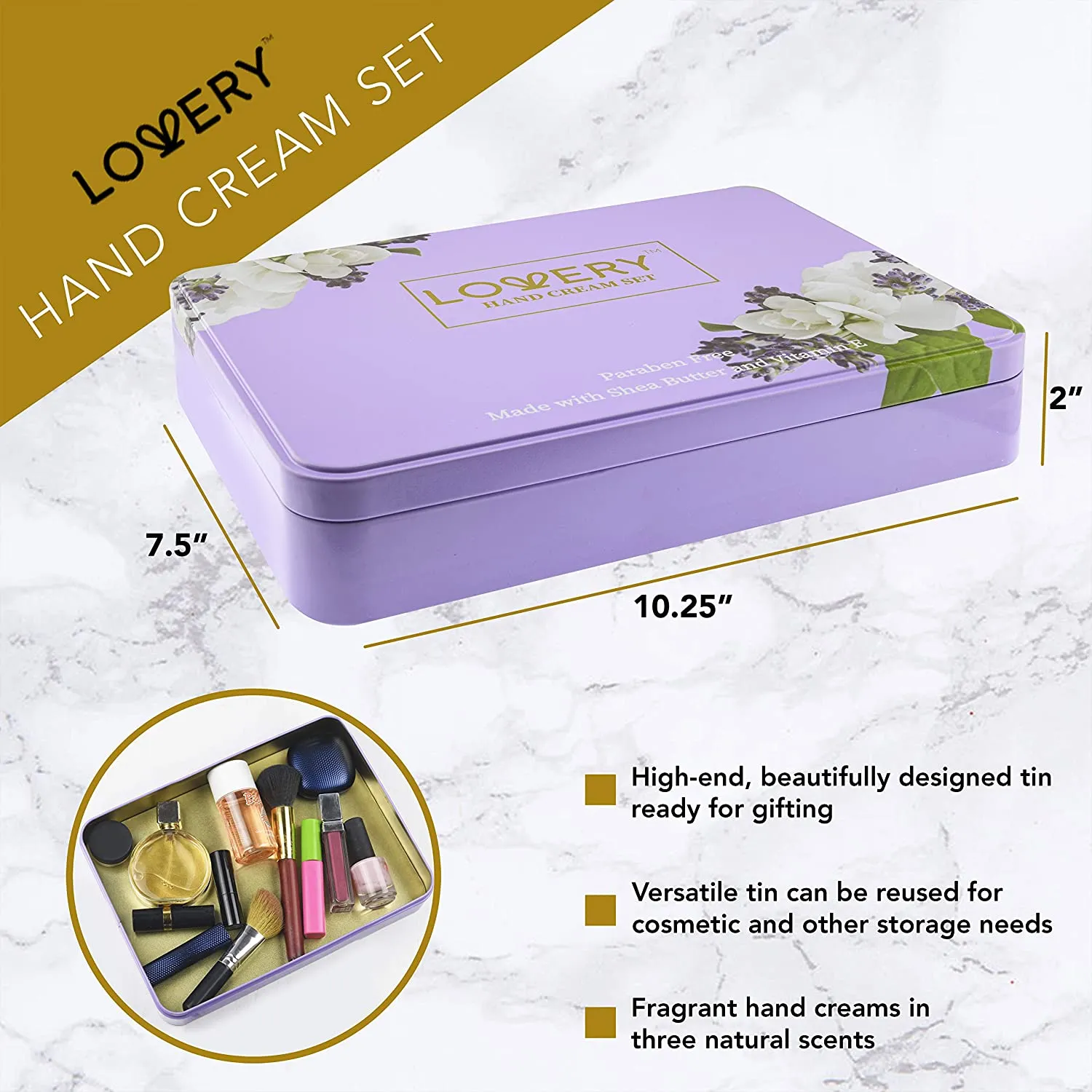 Lavender Hand Lotion Gift Set - 5Pc Body Creams