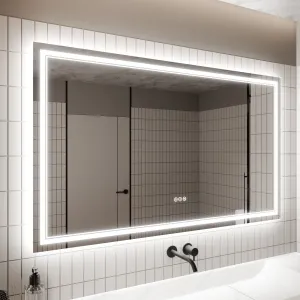 Led Bathroom Mirror, 36X60" Bathroom Vanity Mirrors With Lights, Mirrors For Wall With Smart Touch Button, Anti - Fog, Memory Function, Stepless Dimmable Makeup Mirror (Horizontal / Vertical)