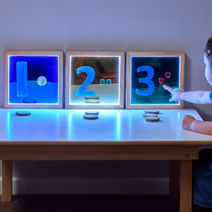 Light Up Square Hand Mirrors