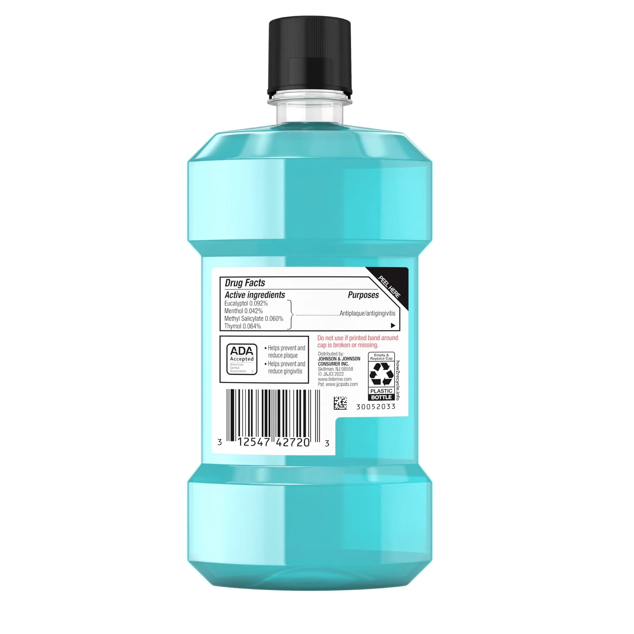 Listerine Cool Mint Antiseptic Mouthwash for Bad Breath, 250 mL