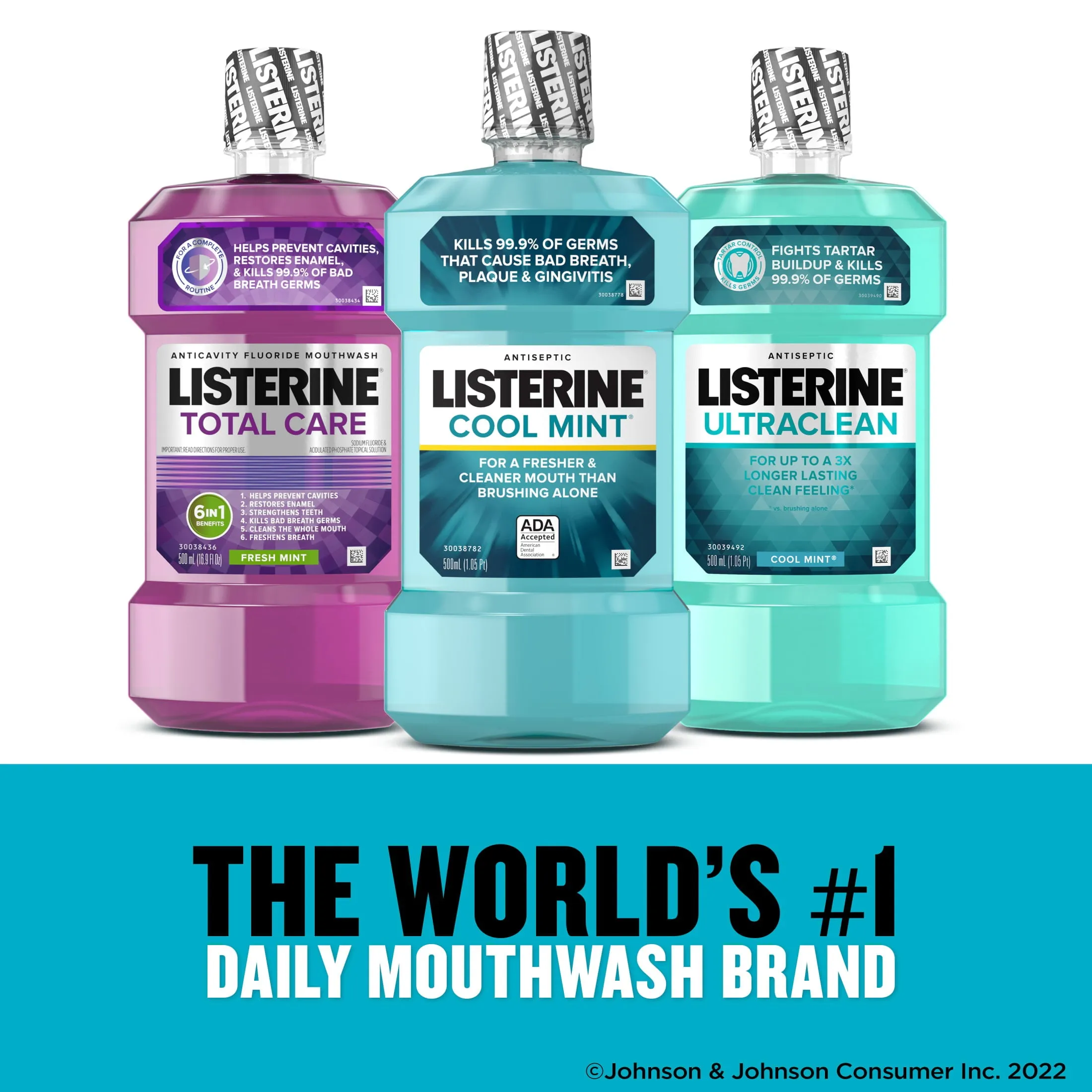 Listerine Cool Mint Mouthwash, Bad Breath & Plaque, 1.5 L