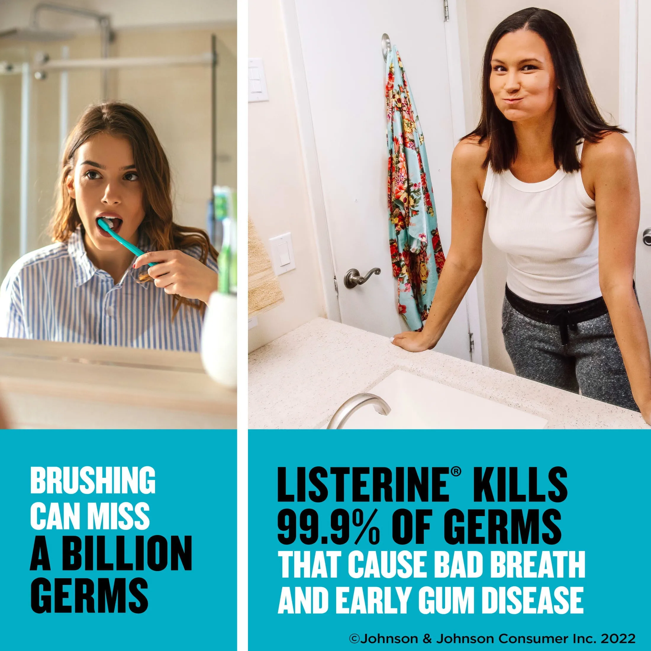 Listerine Cool Mint Mouthwash, Bad Breath & Plaque, 1.5 L