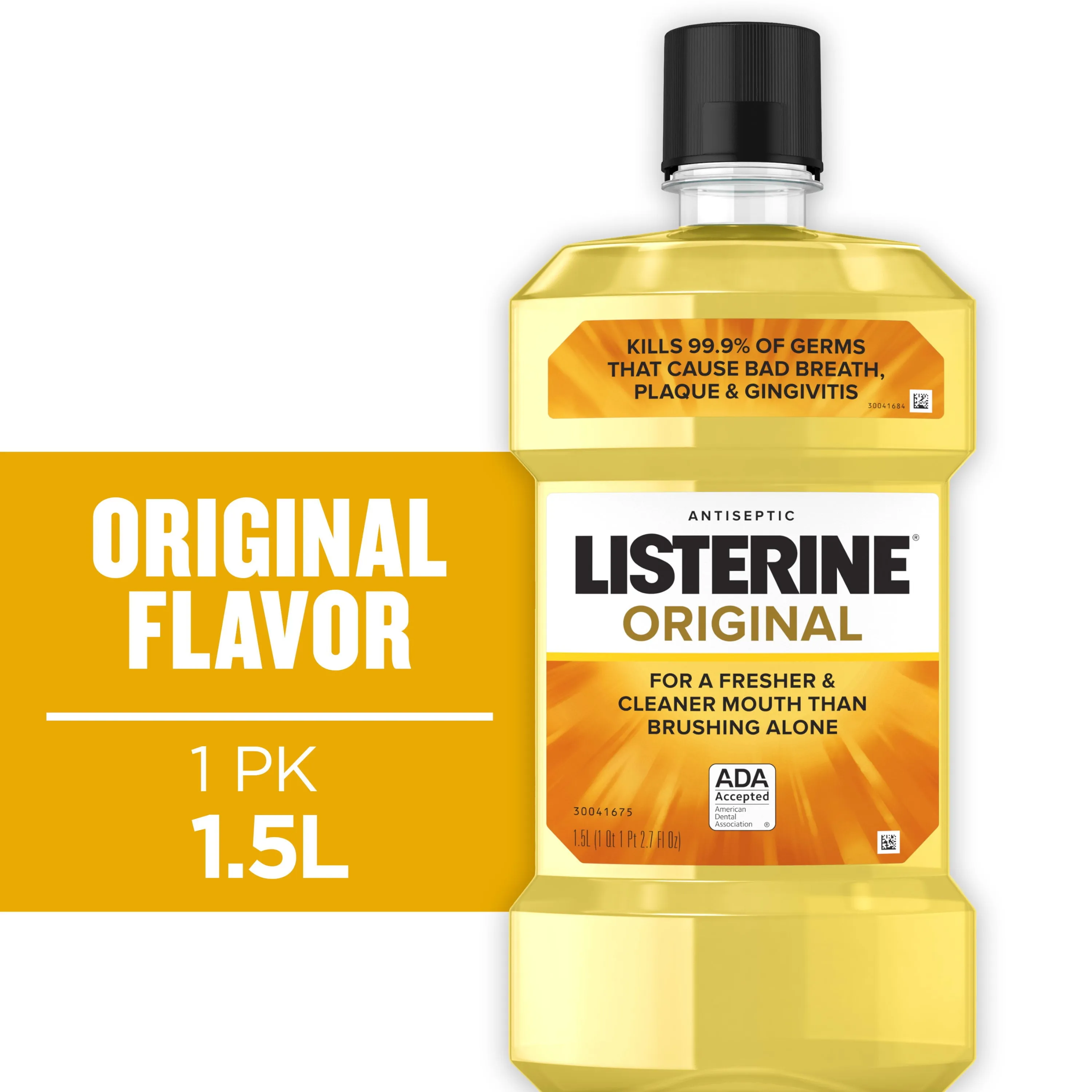 Listerine Original Mouthwash for Bad Breath & Plaque, 1.5 L