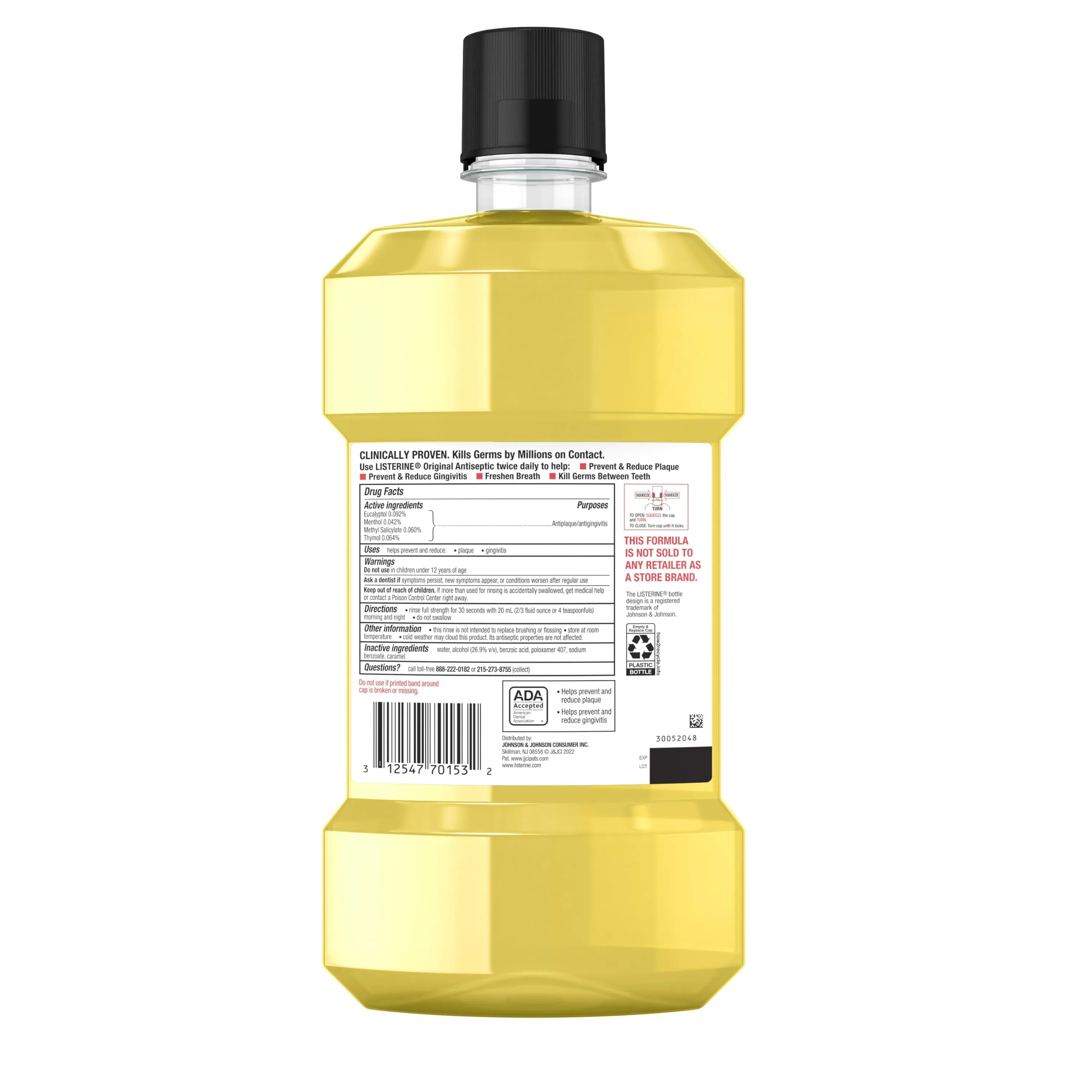 Listerine Original Mouthwash for Bad Breath & Plaque, 1.5 L