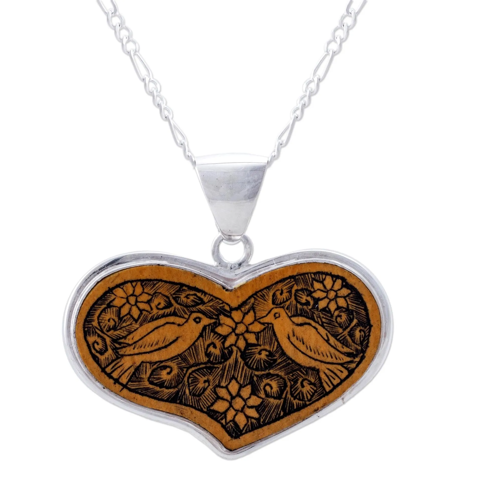 Lovebirds Gourd Heart Shaped Necklace