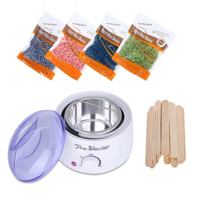 Luxury Electric hair removal heated wax beans bikini arm leg set waxing Kit