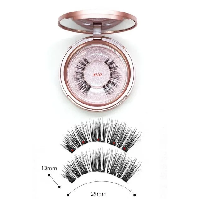 Magnetic Eyelashes Extension Natural False Eyelash Magnets Reusable 3D Magnetic Fake Eye Lashes Makeup 2/3/4 Magnet Dropshipping