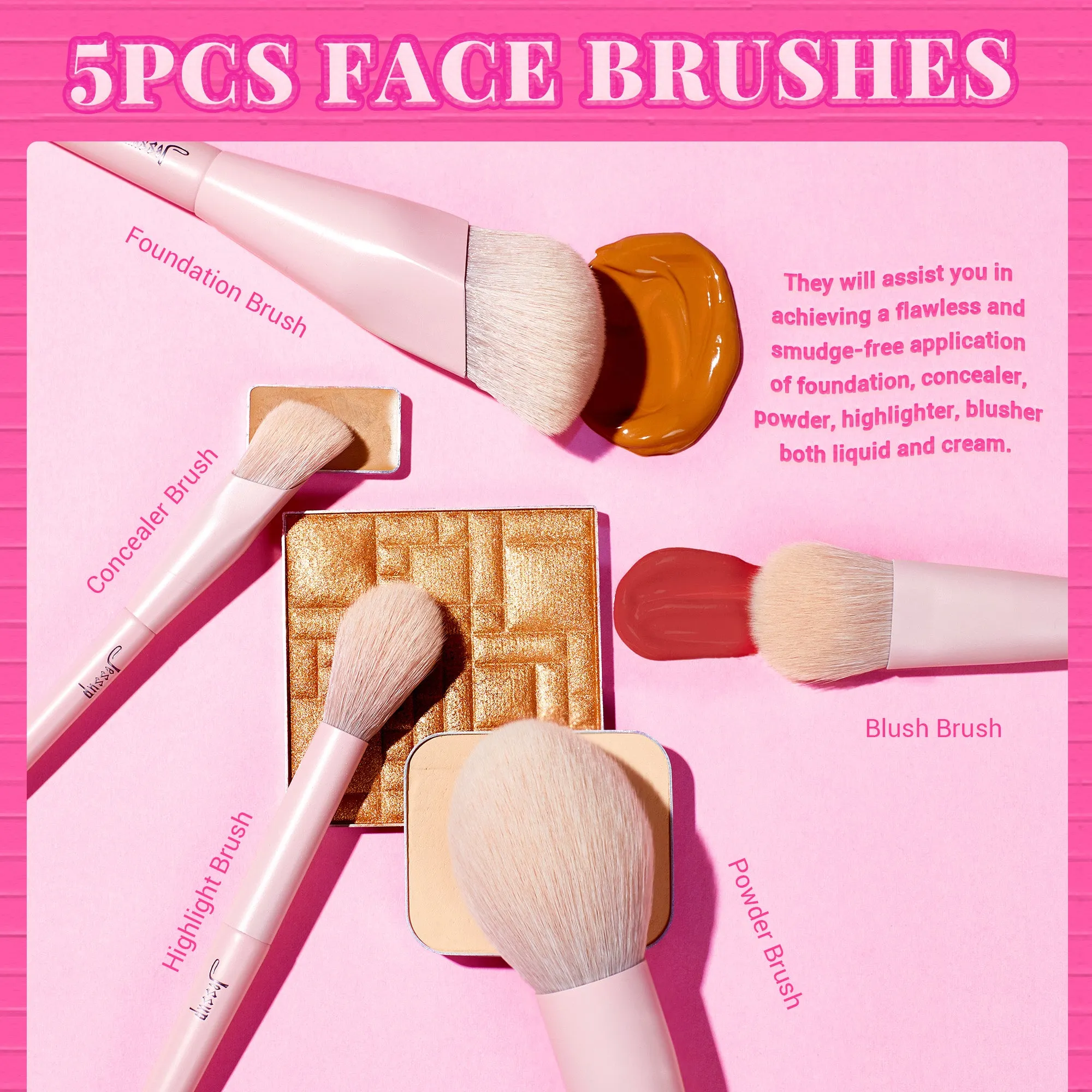 Makeup Brush Gift Set Crystal Pink T495-G