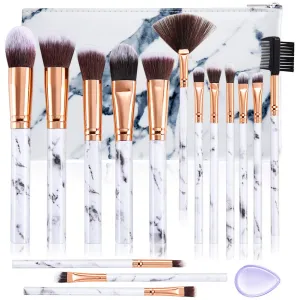 Marble-15pcs Makeup Brush Sets with Marble Bag