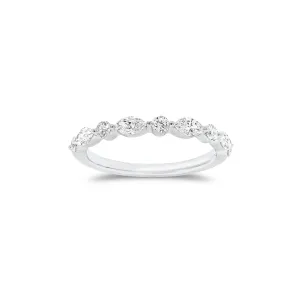 Marquise-Shaped & Round Diamond Wedding Band