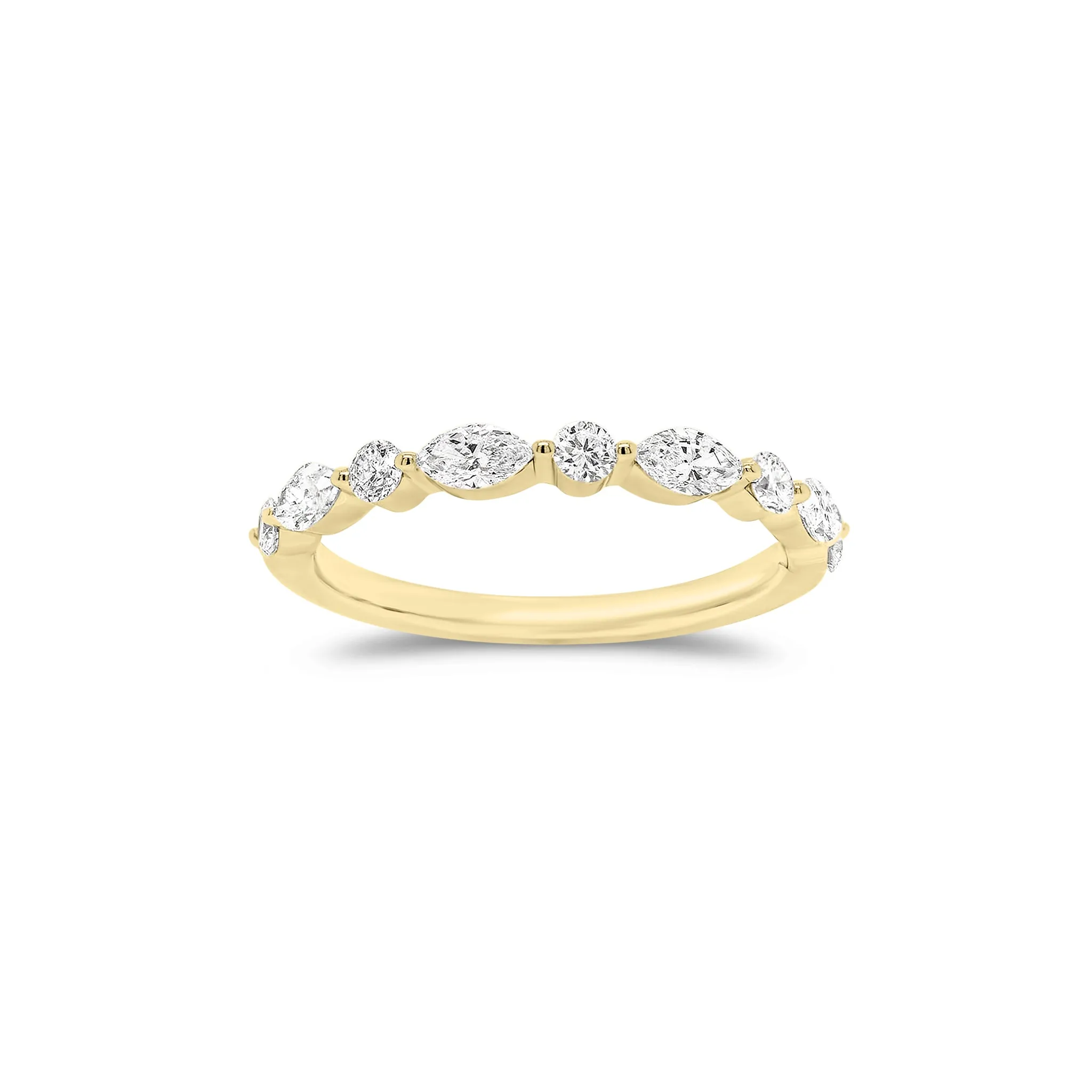 Marquise-Shaped & Round Diamond Wedding Band