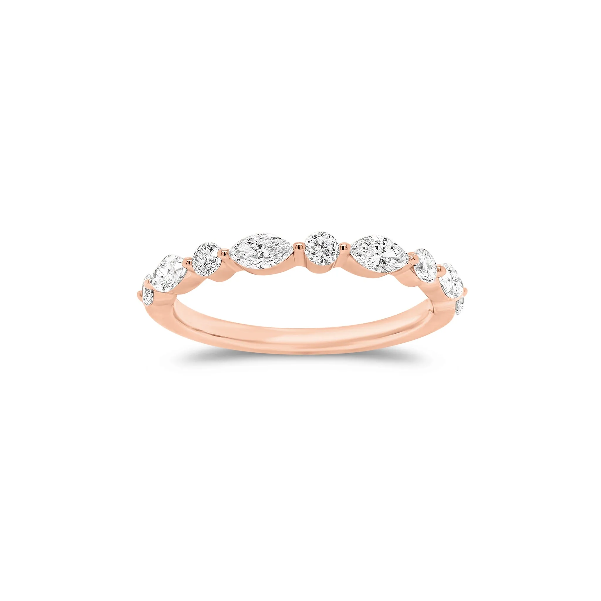 Marquise-Shaped & Round Diamond Wedding Band