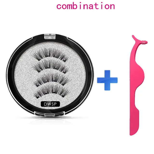 MB Magnetic eyelashes with 4 magnets Mink eyelashes natural long with applicator faux cils magnetique False Lashes extension