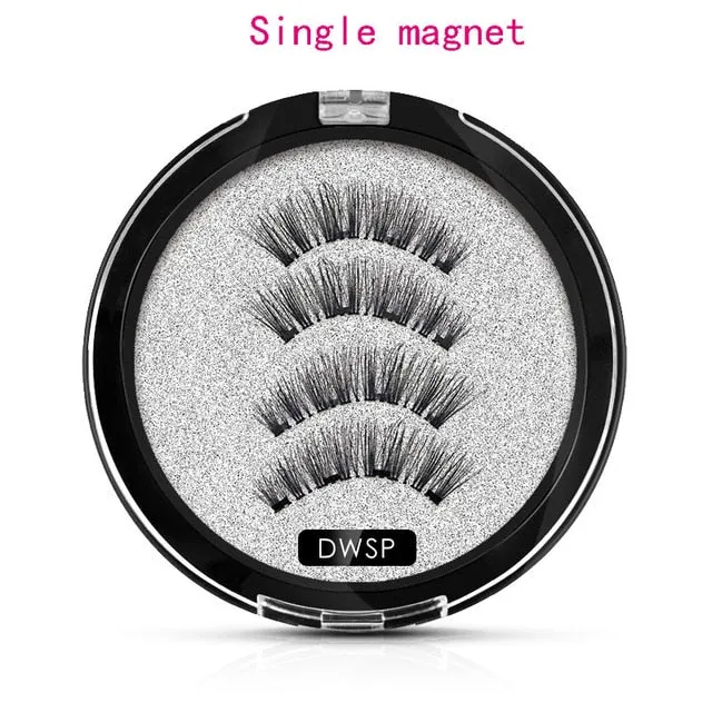 MB Magnetic eyelashes with 4 magnets Mink eyelashes natural long with applicator faux cils magnetique False Lashes extension