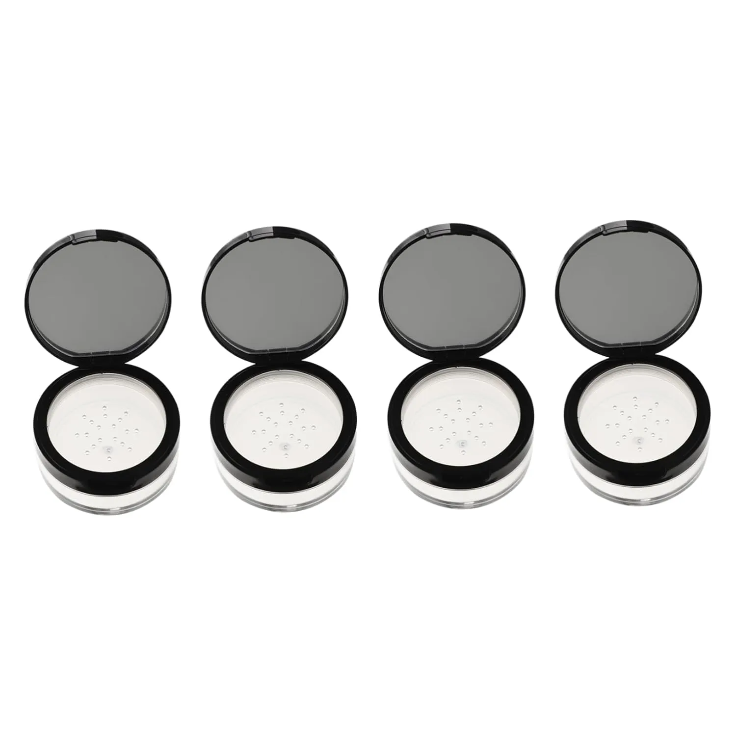 MERRYHAPY 4pcs Loose Powder Mirror Portable Makeup Powder Container for Travel Home Use Stylish Design for Cosmetics Eye Shadow Blusher Storage