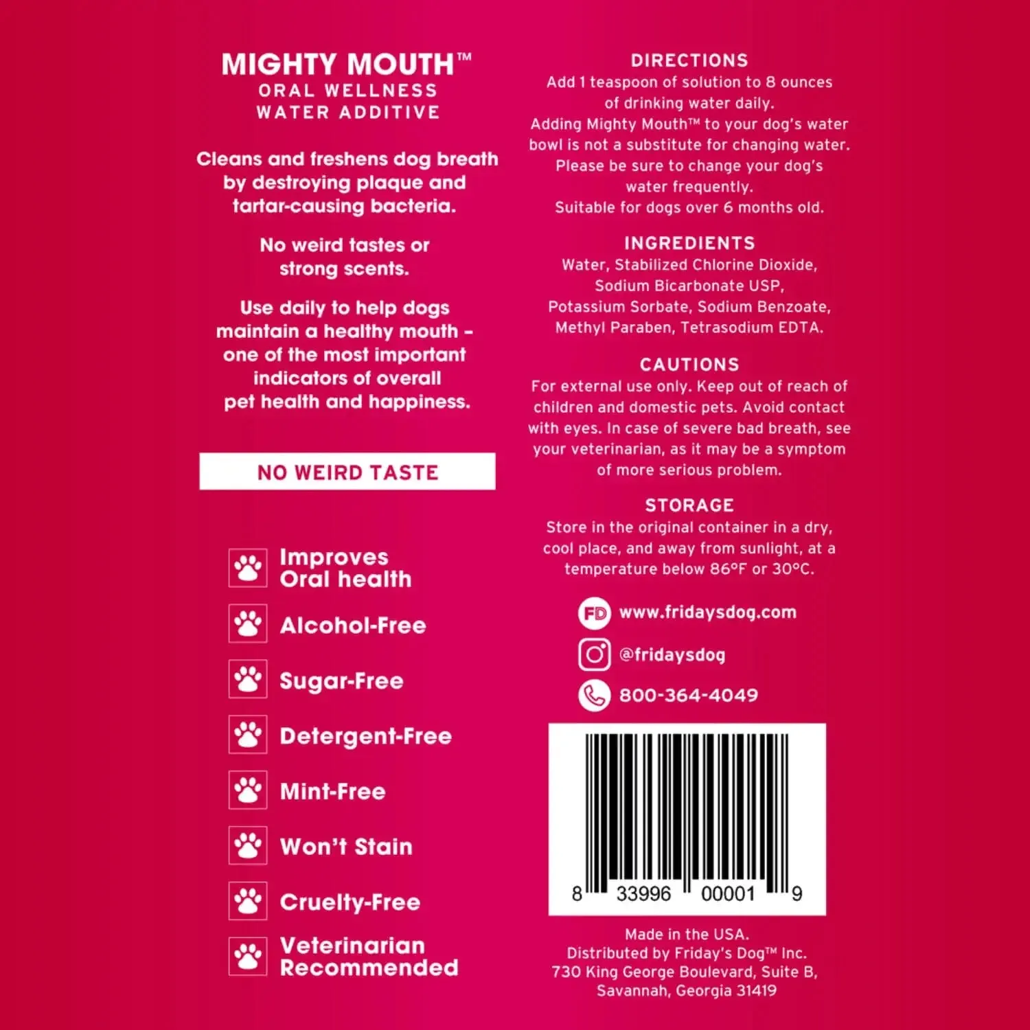 Mighty Mouth™ Dental Health Water Additive for Dogs and Cats