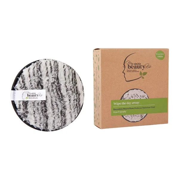 MY ECO BEAUTY KIT -  RE-USEABLE MAKEUP REMOVER PAD - 'BLACK & WHITE Marble' Microfibre 1pk