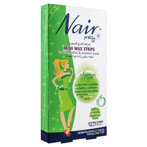 NAIR MINI WAX STRIPS SUPER SOFT LEMON 12PCS