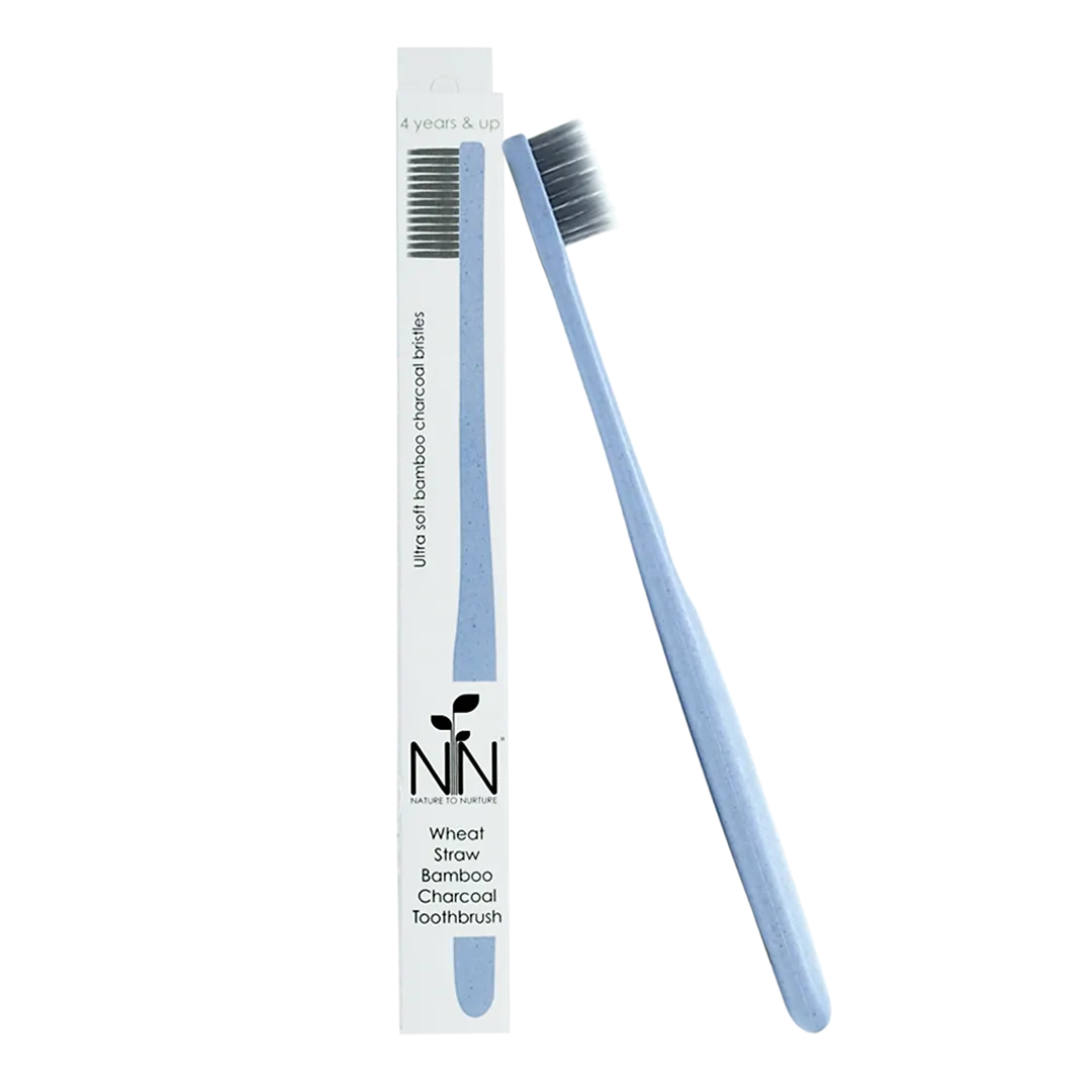 Nature to Nurture Wheat Straw Bamboo Charcoal Toothbrush, 4 yrs & up