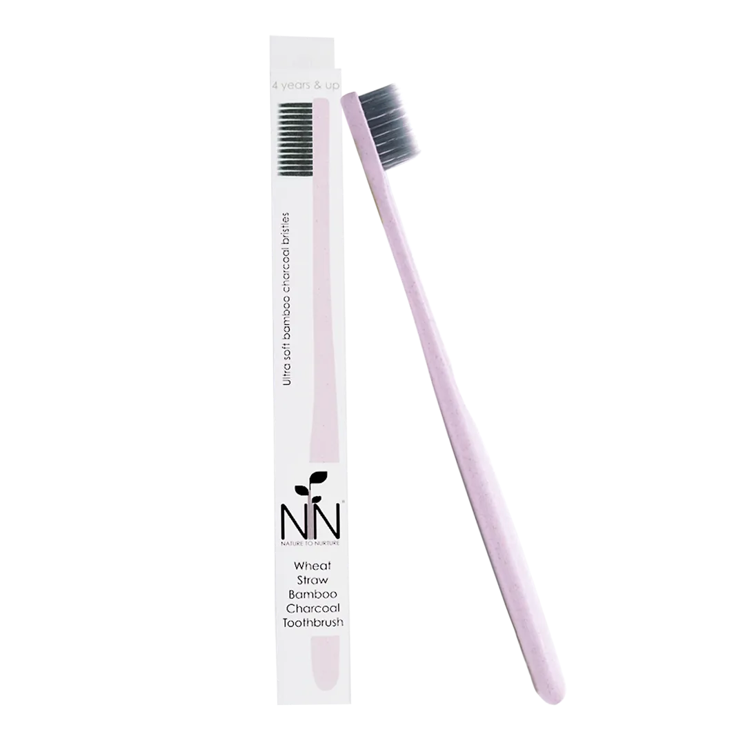 Nature to Nurture Wheat Straw Bamboo Charcoal Toothbrush, 4 yrs & up