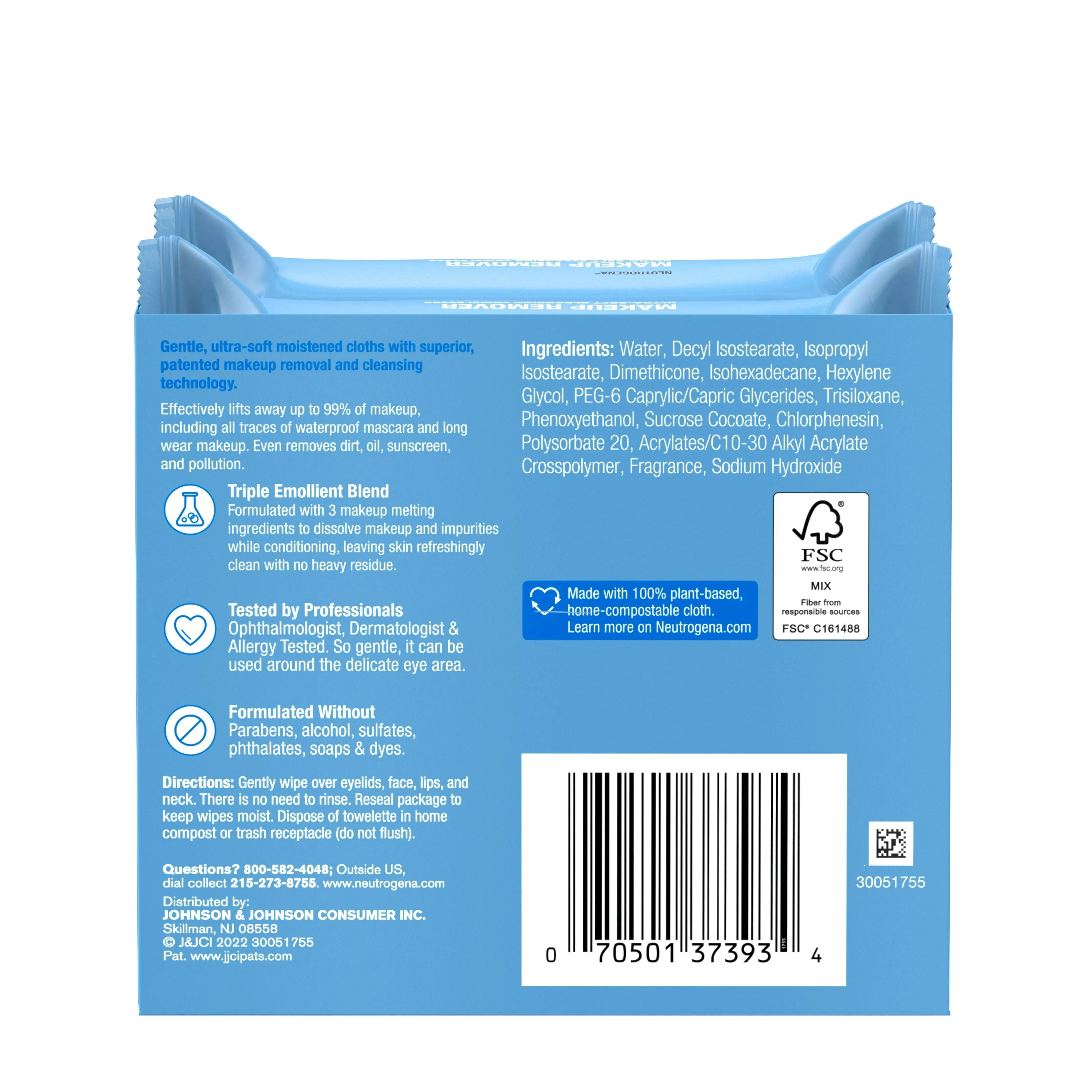 Neutrogena Makeup Remover Wipes and Face Cleansing Towelettes, 25 Count, (2 Pack)