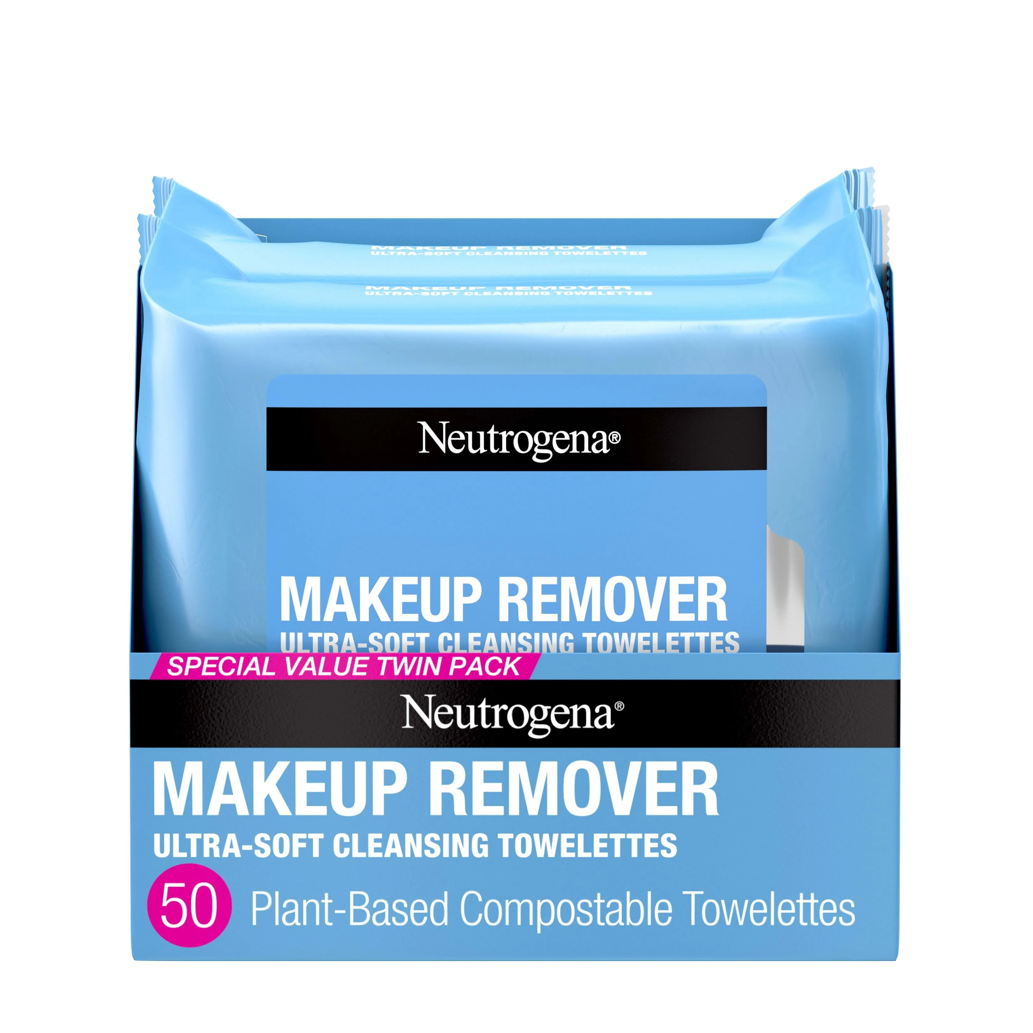 Neutrogena Makeup Remover Wipes and Face Cleansing Towelettes, 25 Count, (2 Pack)
