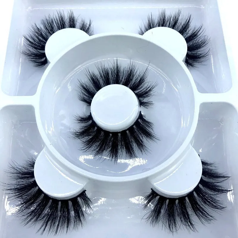 New 3 pairs natural false eyelashes fake lashes long makeup 3d mink lashes eyelash extension mink eyelashes for beauty