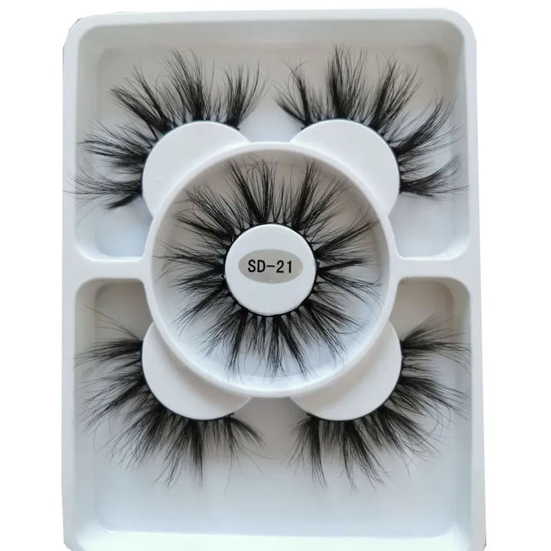New 3 pairs natural false eyelashes fake lashes long makeup 3d mink lashes eyelash extension mink eyelashes for beauty