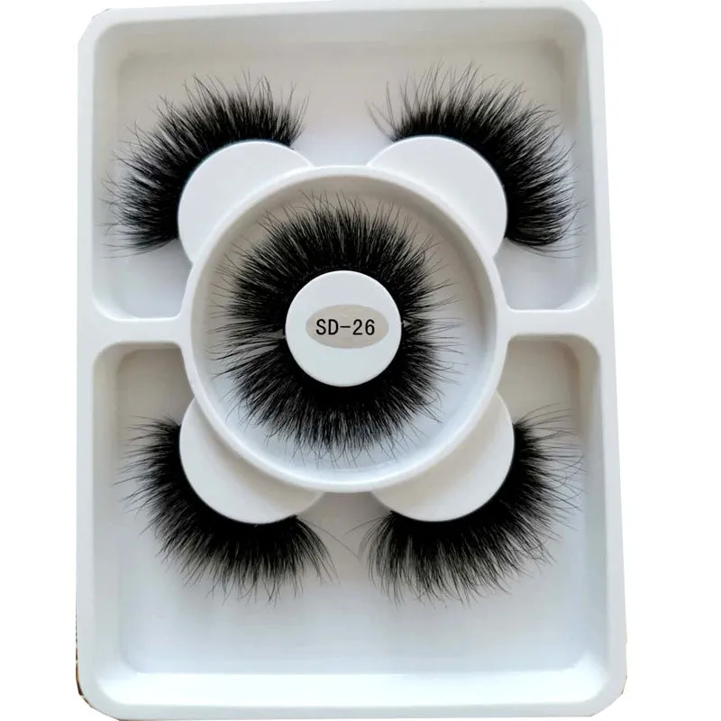 New 3 pairs natural false eyelashes fake lashes long makeup 3d mink lashes eyelash extension mink eyelashes for beauty