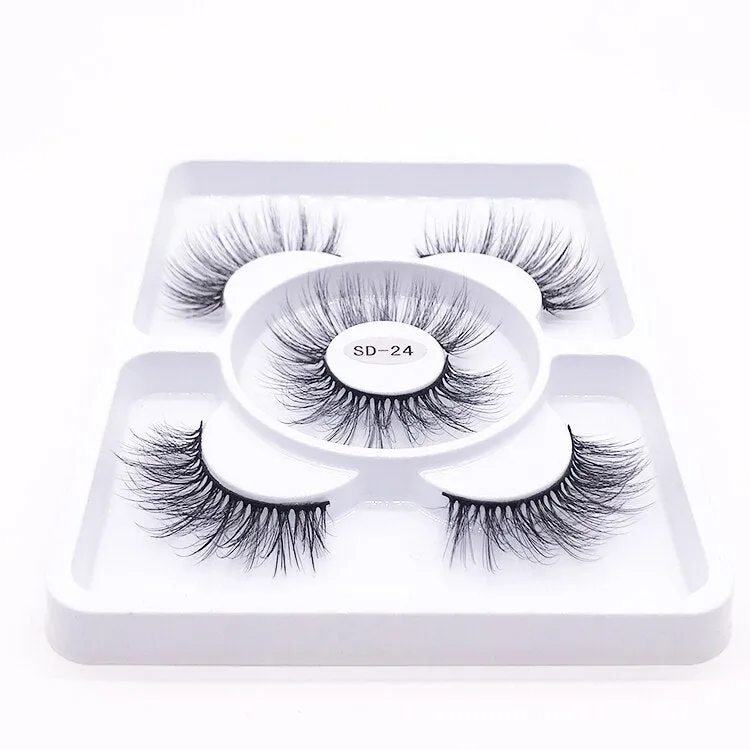 New 3 pairs natural false eyelashes fake lashes long makeup 3d mink lashes eyelash extension mink eyelashes for beauty
