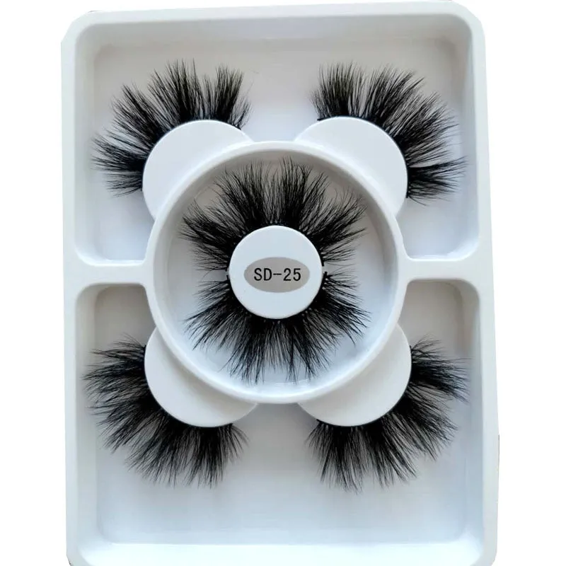 New 3 pairs natural false eyelashes fake lashes long makeup 3d mink lashes eyelash extension mink eyelashes for beauty