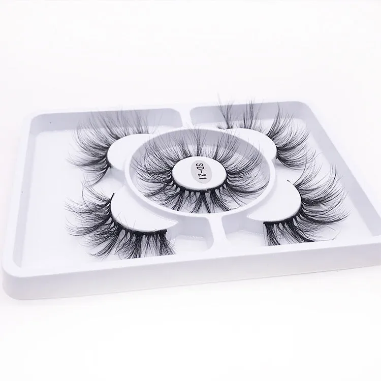 New 3 pairs natural false eyelashes fake lashes long makeup 3d mink lashes eyelash extension mink eyelashes for beauty