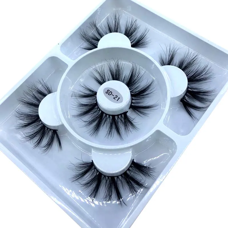 New 3 pairs natural false eyelashes fake lashes long makeup 3d mink lashes eyelash extension mink eyelashes for beauty