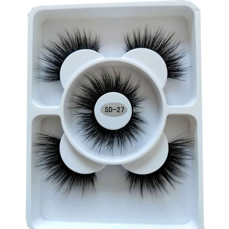 New 3 pairs natural false eyelashes fake lashes long makeup 3d mink lashes eyelash extension mink eyelashes for beauty