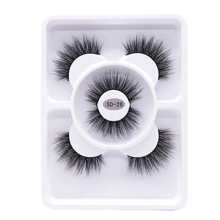 New 3 pairs natural false eyelashes fake lashes long makeup 3d mink lashes eyelash extension mink eyelashes for beauty