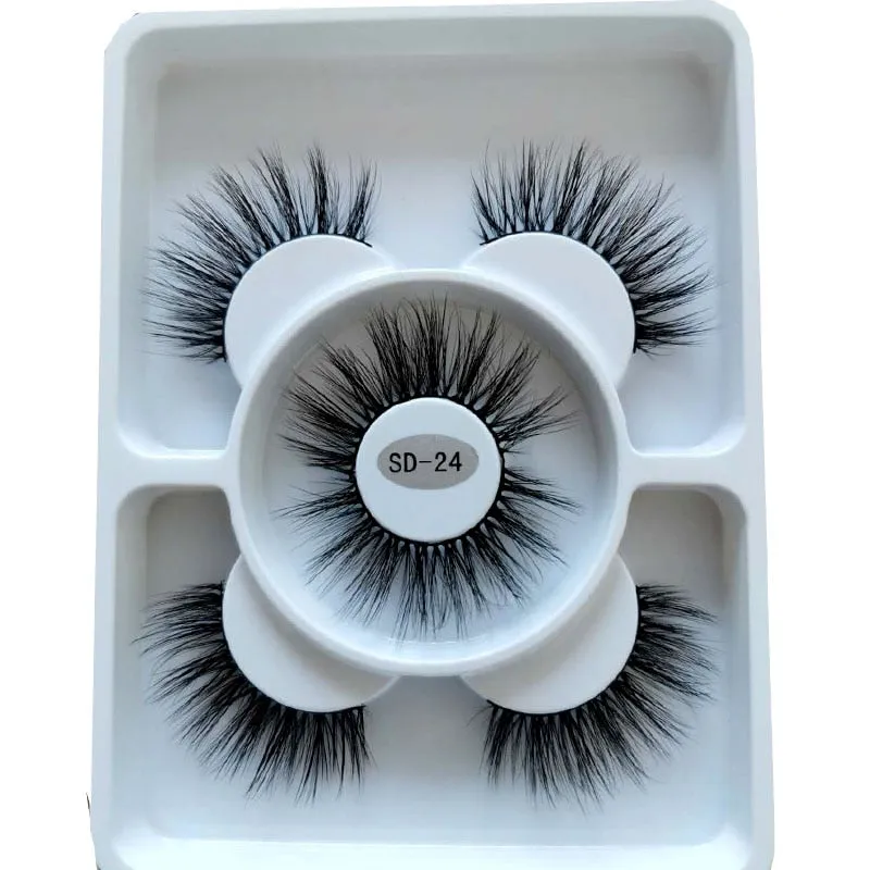 New 3 pairs natural false eyelashes fake lashes long makeup 3d mink lashes eyelash extension mink eyelashes for beauty