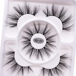 New 3 pairs natural false eyelashes fake lashes long makeup 3d mink lashes eyelash extension mink eyelashes for beauty
