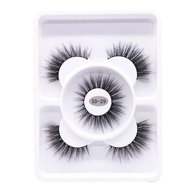 New 3 pairs natural false eyelashes fake lashes long makeup 3d mink lashes eyelash extension mink eyelashes for beauty