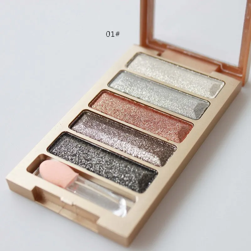 New brand 5 Color Glitter Eyeshadow Makeup Eye Shadow Palette,Super Flash Diamond Eyeshadow High Quality With Brush