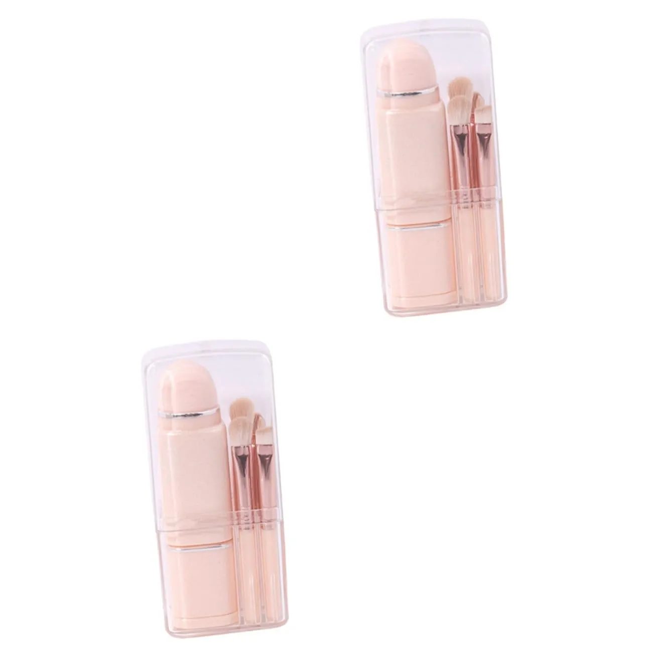 NOLITOY 2 Sets Makeup Brush Kit 4-in-1 Dual Ended Blush Lip Eyeshadow Brush Set for Occasions