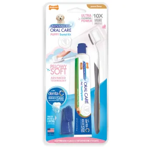 Nylabone Advanced Oral Care Puppy Dental Kit with Pillowy Soft-Bristle Toothbrush Puppy - 3 Count
