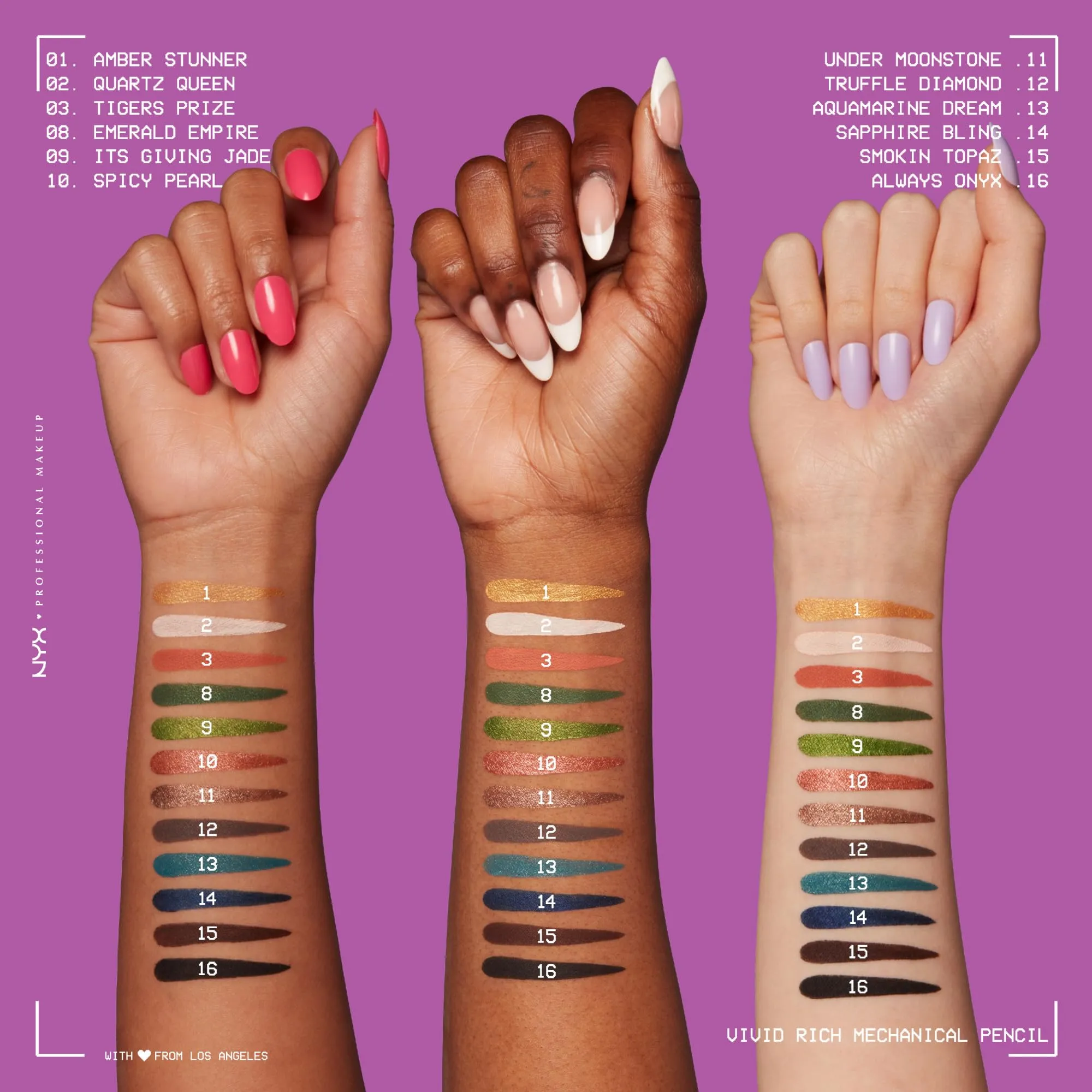 NYX PROFESSIONAL MAKEUP, Vivid Rich Mechanical Pencil, Eyeliner, Rich shades, Vegan Formula - Always Onyx (Black)